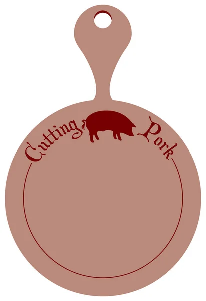 Mutfak kurulu domuz eti kesme için — Stok Vektör