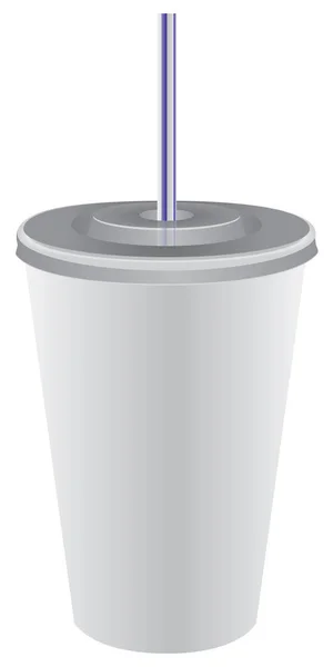 Műanyag szalma, eldobható pohár — Stock Vector