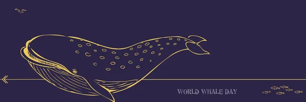 Día Mundial de la Ballena — Archivo Imágenes Vectoriales