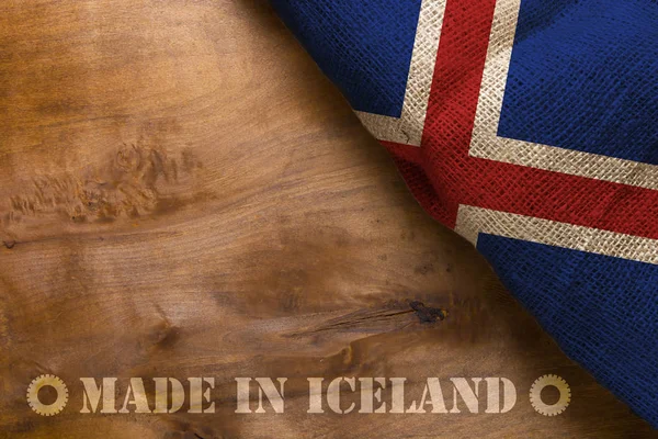 Drapeau et timbre fabriqués en Islande — Photo