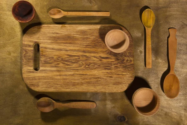 Дерев'яні кухонних аксесуарів — стокове фото