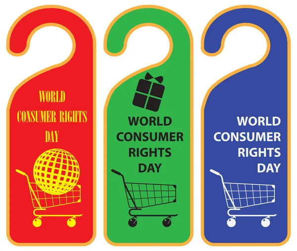 Étiquettes pour la Journée des droits des consommateurs — Image vectorielle