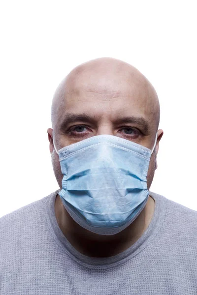 Homem oncológico em máscara — Fotografia de Stock