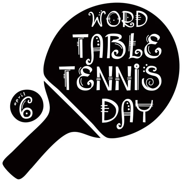 Symbole Word Tennis de table Journée — Image vectorielle