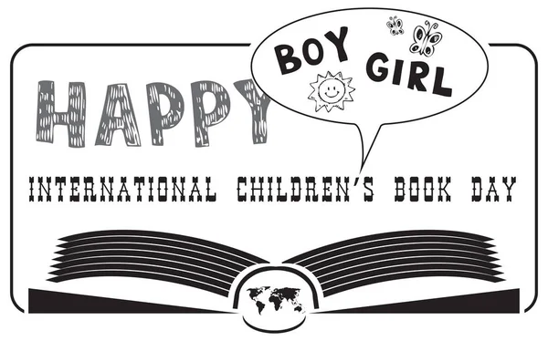 Den šťastný mezinárodní dětské knihy — Stockový vektor