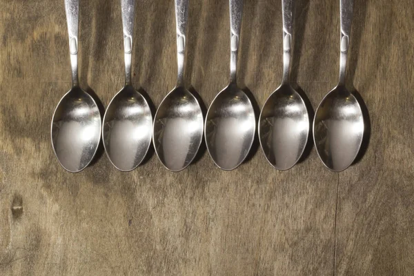 A number of metal spoons — Stock Photo, Image