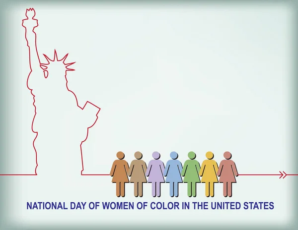 Renk kadınların Ulusal günü — Stok Vektör