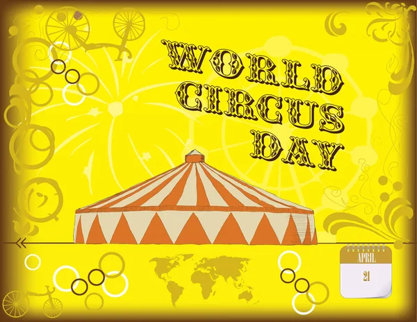 Joyeux poster de la Journée mondiale du cirque — Image vectorielle