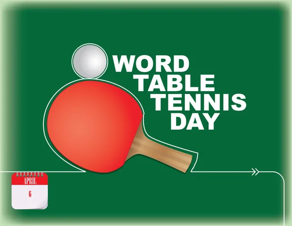 Word Table Tennis Day — Stock Vector