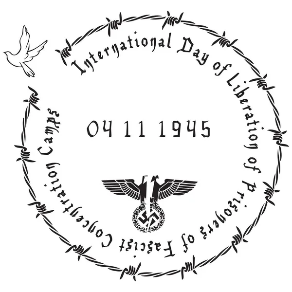 Jour symbole de libération des prisonniers des camps fascistes — Image vectorielle