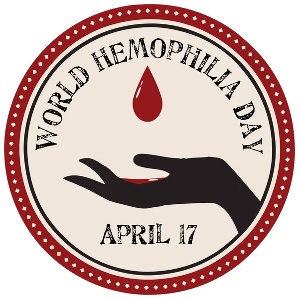 Παγκόσμια ημέρα αιμορροφιλίας ετικέτα — Διανυσματικό Αρχείο