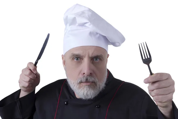 Chef-kok met een baard — Stockfoto