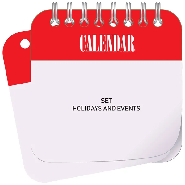 Calendário com feriados e eventos — Vetor de Stock