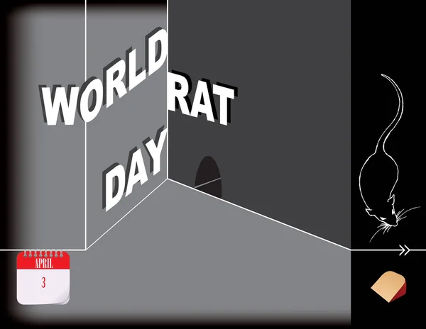 Poster Werelddag van de rat — Stockvector