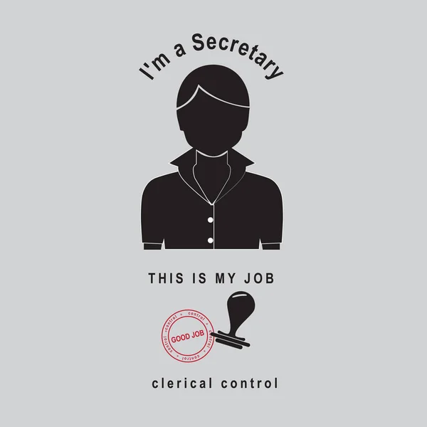 I Secretario - Control clerical — Vector de stock