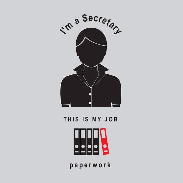 Soy secretaria, papeleo. — Vector de stock