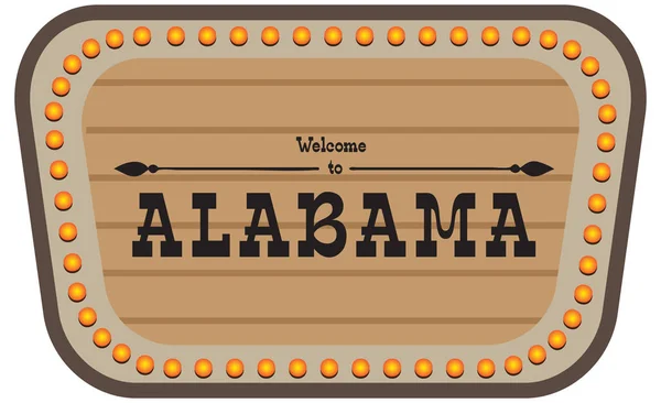 Een Vintage Straatnaambord Welkom Naar Alabama Vectorillustratie — Stockvector