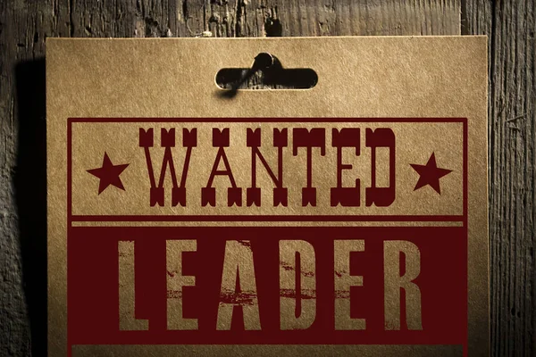 Poster wanted leader — Stock Photo, Image