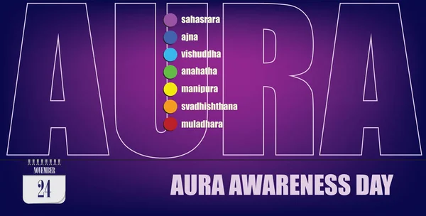 Vykort Aura Awareness Day — Stock vektor