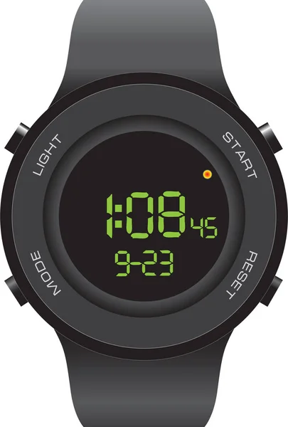 Unisex watch with digital display — Stock Vector