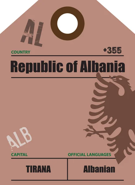 Štítek pro zemi Albánie — Stockový vektor