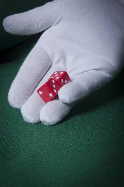 Dice in hand — Stock Photo, Image