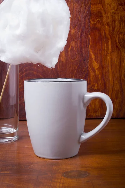 Cotton candy and cocoa — Stock Photo, Image