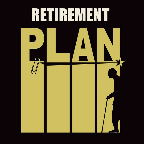 Banner retirement plan — Stock Vector
