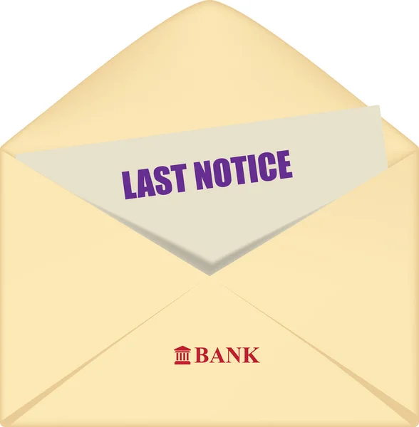 Τελευταία ειδοποίηση από την τράπεζα — Διανυσματικό Αρχείο