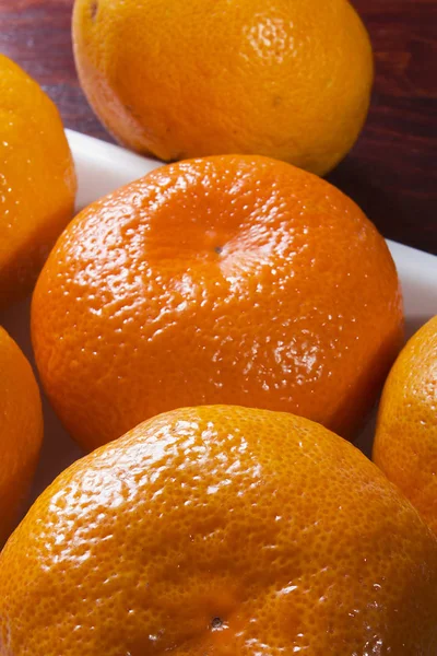 Tangerines on a tray — Stock Photo, Image