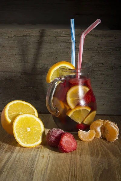 Sangria in a jug — Stock Photo, Image