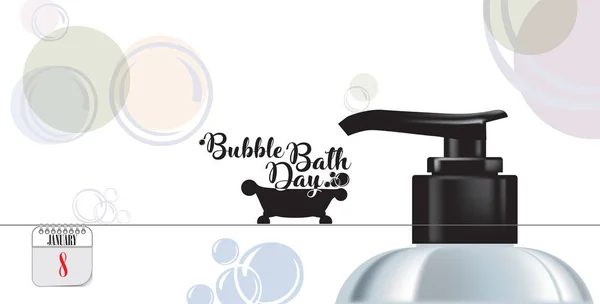 День ванны с пузырьком на открытке — стоковый вектор