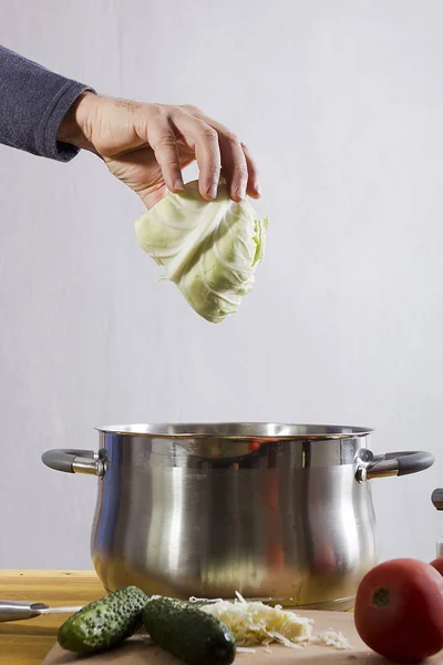 Cooking Vegetarian Soup — Stock Photo, Image