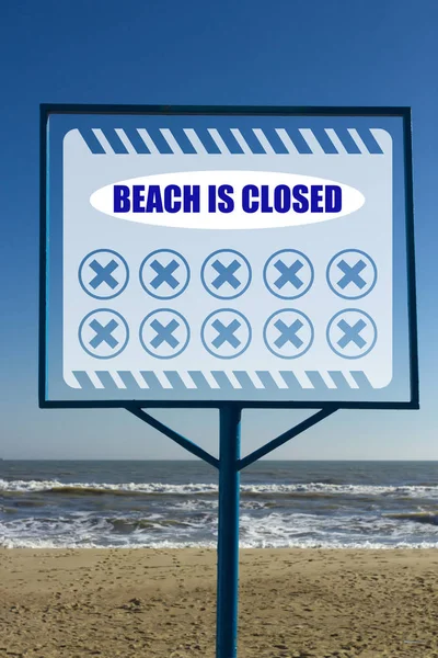 Signpost beach is closed — Stockfoto