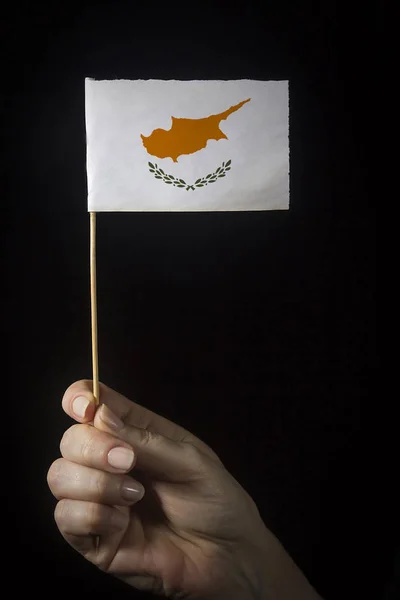 Hand with flag of Cyprus — Stock Photo, Image