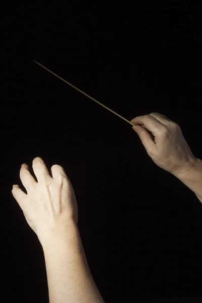 Egy karmester keze. — Stock Fotó