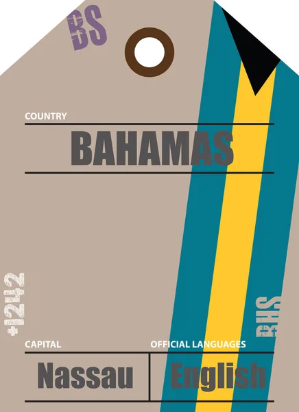 Etiket voor land Bahama 's — Stockvector