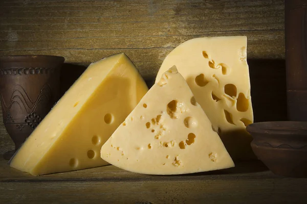 Pieces of cheese — Stock Photo, Image