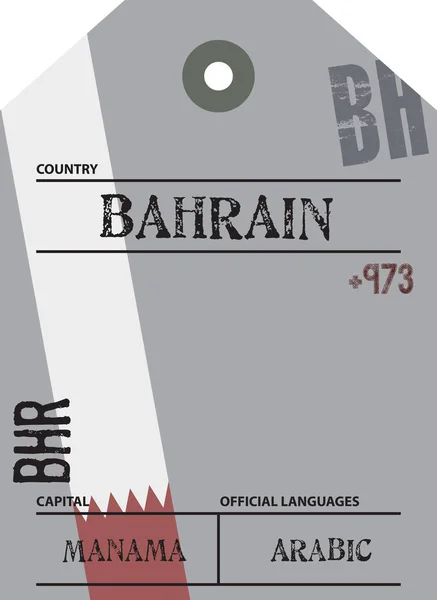 Rótulo do país Bahrein — Vetor de Stock