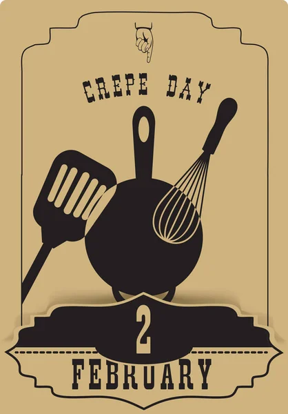 Crepe Day Vintage Card — Vettoriale Stock