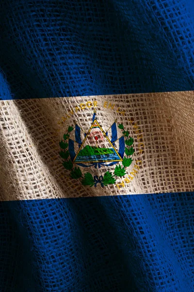 Närbild Salvadors Flagga — Stockfoto