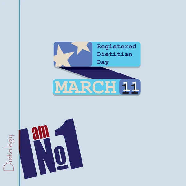 Das Plakat Für Das März Datum Registered Dietitian Day Diätetik — Stockvektor