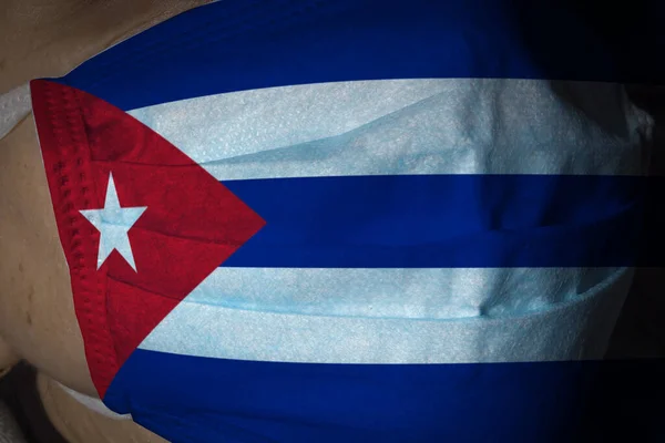 古巴定制的防毒面具 面具上的古巴国旗 — 图库照片