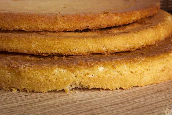 Taarten Voor Zelfgemaakte Cake Een Houten Plank — Stockfoto