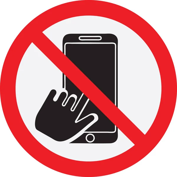 Symbolverbot Für Ein Selfie Roter Verbotskreis Mit Handy Der Hand — Stockvektor