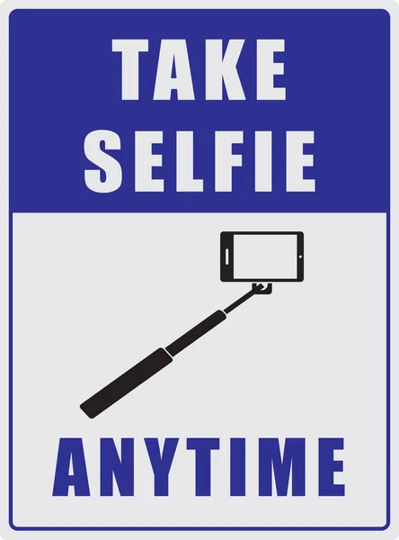 Señal Calle Azul Que Permite Tomar Una Selfie Cualquier Momento — Vector de stock