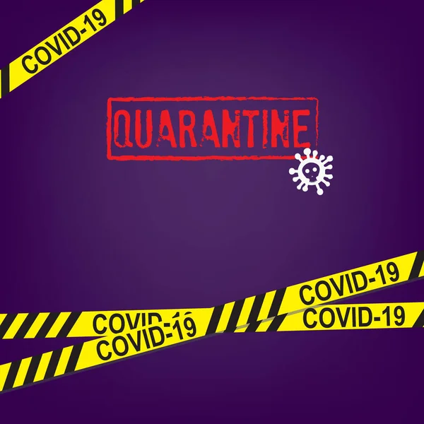 Affiche Met Gele Tape Beperkt Quarantaine Voor Coronavirus — Stockvector