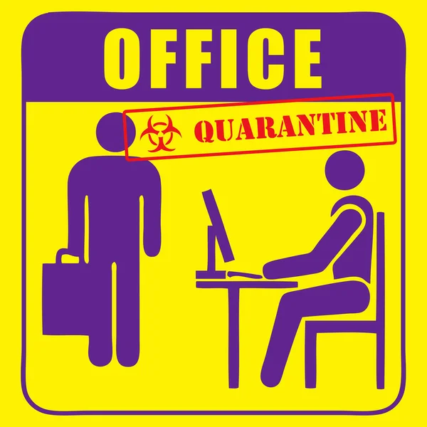 Offices Quarantined Ban Being Workplace — Stock Vector