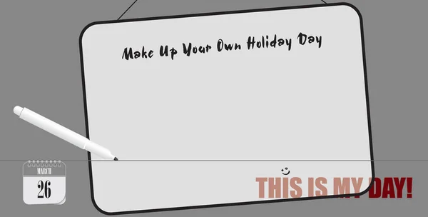 Postkarte Für Den Aktionstag Make Your Own Holiday Day Whiteboard — Stockvektor