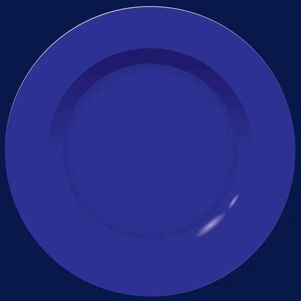 Illustration Vectorielle Une Plaque Plate Bleu — Image vectorielle